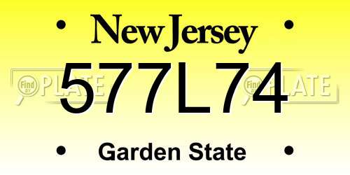 577L74 New Jersey License Plate