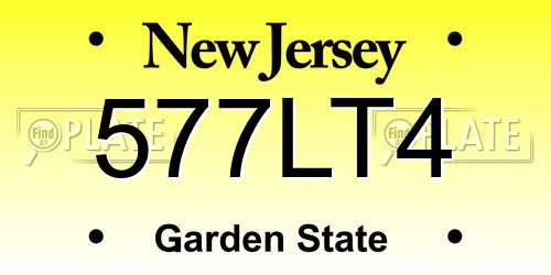 577LT4 New Jersey License Plate