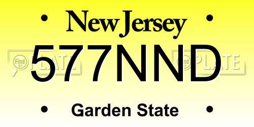 577NND New Jersey License Plate