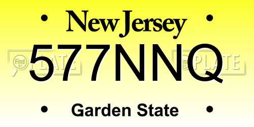 577NNQ New Jersey License Plate