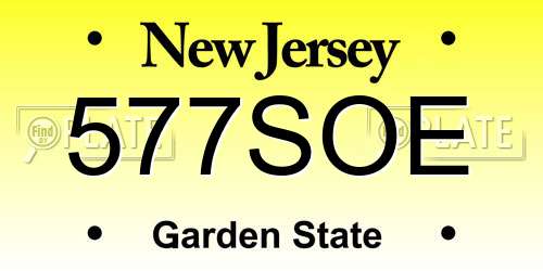 577SOE New Jersey License Plate