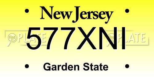 577XNI New Jersey License Plate