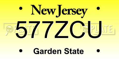 577ZCU New Jersey License Plate