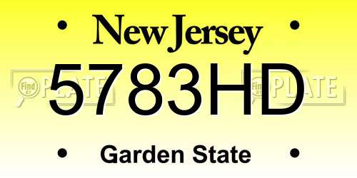 5783HD New Jersey License Plate
