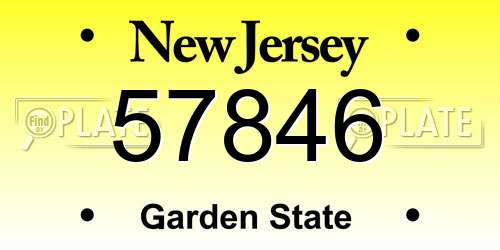 57846 New Jersey License Plate
