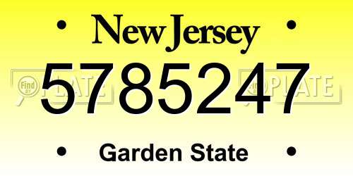 5785247 New Jersey License Plate