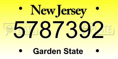 5787392 New Jersey License Plate