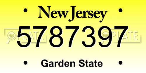 5787397 New Jersey License Plate
