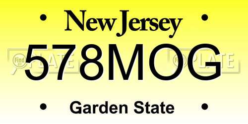 578MOG New Jersey License Plate