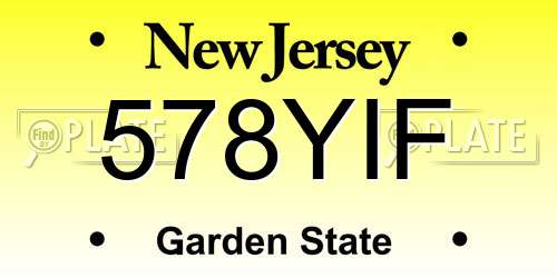578YIF New Jersey License Plate