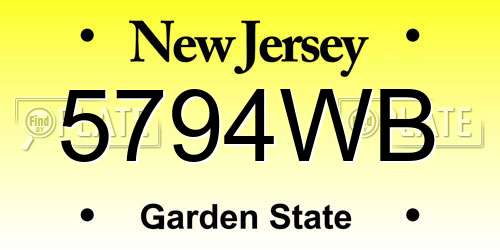 5794WB New Jersey License Plate
