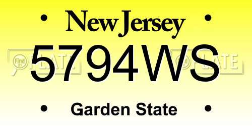5794WS New Jersey License Plate