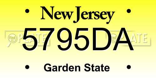 5795DA New Jersey License Plate