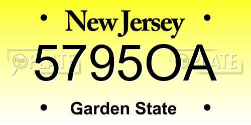 5795OA New Jersey License Plate