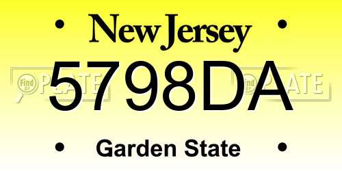 5798DA New Jersey License Plate
