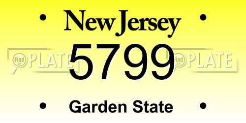 5799 New Jersey License Plate