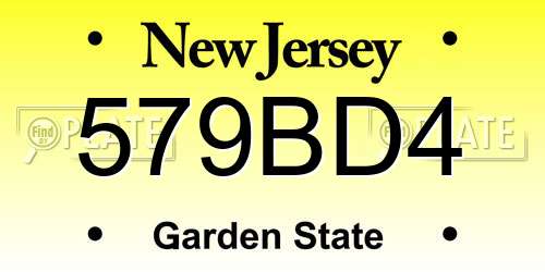 579BD4 New Jersey License Plate