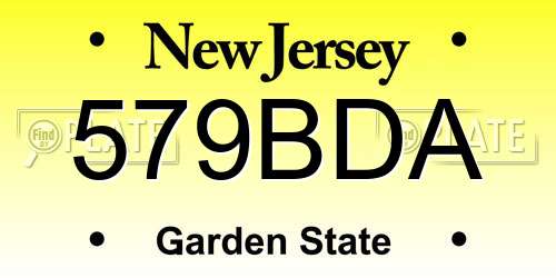 579BDA New Jersey License Plate