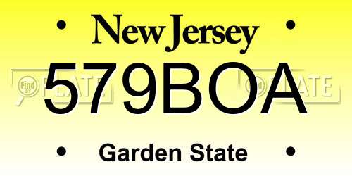 579BOA New Jersey License Plate