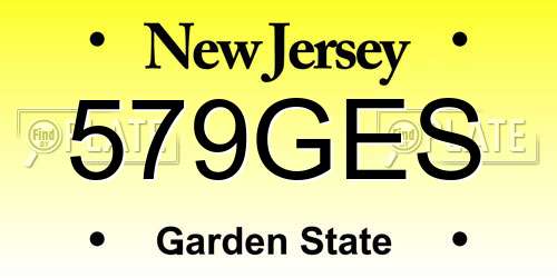 579GES New Jersey License Plate