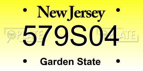 579S04 New Jersey License Plate
