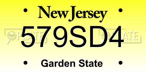 579SD4 New Jersey License Plate