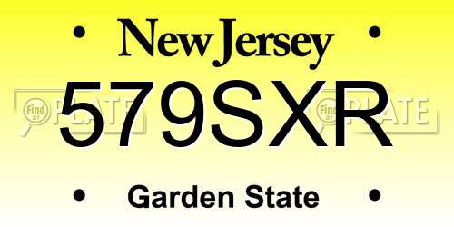 579SXR New Jersey License Plate