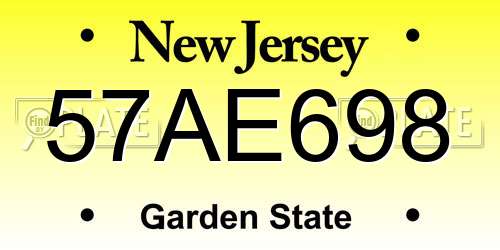 57AE698 New Jersey License Plate