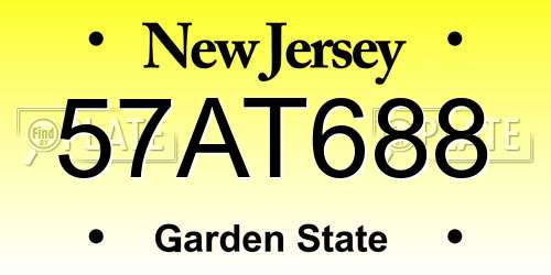 57AT688 New Jersey License Plate