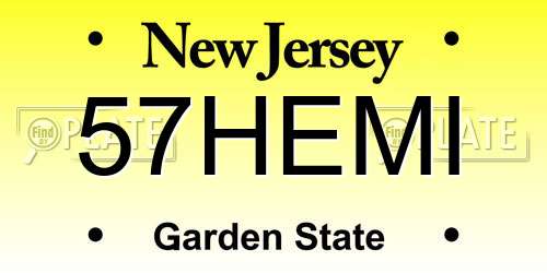57HEMI New Jersey License Plate