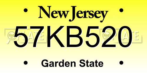 57KB520 New Jersey License Plate