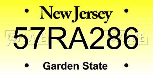 57RA286 New Jersey License Plate