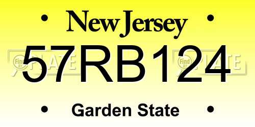 57RB124 New Jersey License Plate