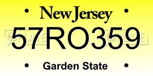 57RO359 New Jersey License Plate