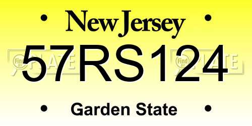 57RS124 New Jersey License Plate