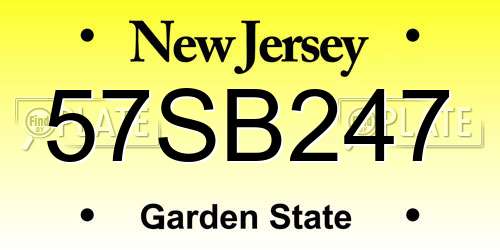 57SB247 New Jersey License Plate
