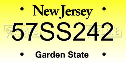 57SS242 New Jersey License Plate