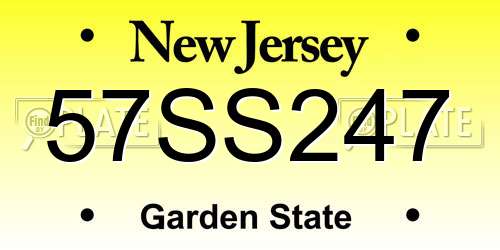 57SS247 New Jersey License Plate