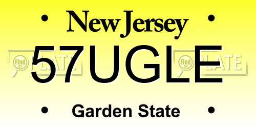 57UGLE New Jersey License Plate