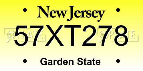 57XT278 New Jersey License Plate