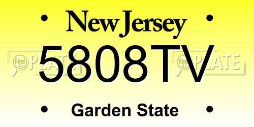 5808TV New Jersey License Plate
