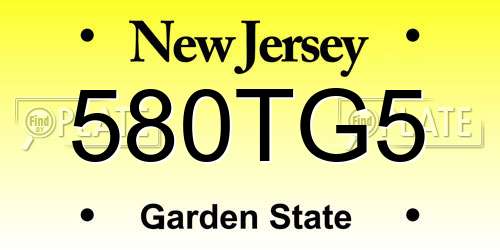 580TG5 New Jersey License Plate
