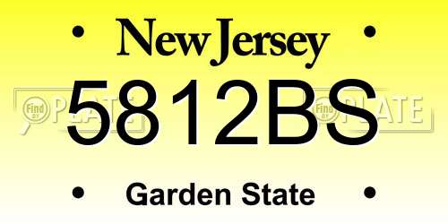 5812BS New Jersey License Plate