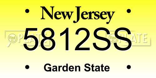 5812SS New Jersey License Plate