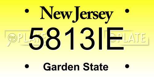 5813IE New Jersey License Plate