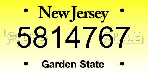 5814767 New Jersey License Plate