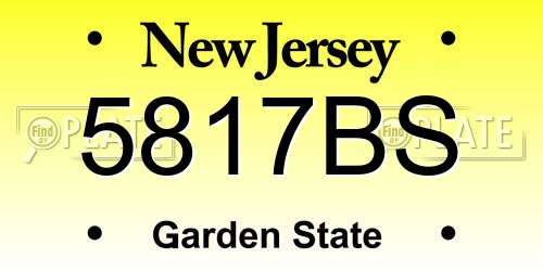 5817BS New Jersey License Plate