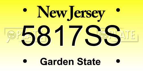 5817SS New Jersey License Plate