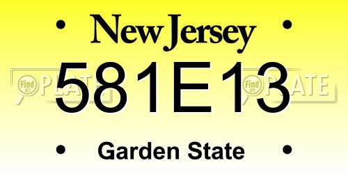 581E13 New Jersey License Plate
