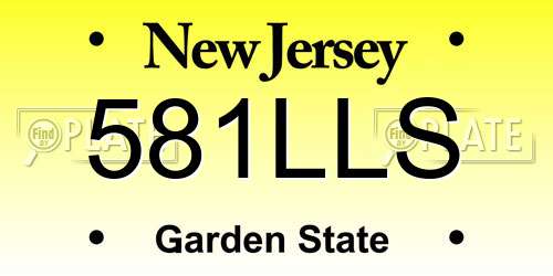 581LLS New Jersey License Plate
